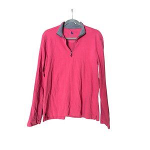 Untuckit Mens Pink Salmon 1/4 Zip Pullover Sweatshirt Size M Cotton